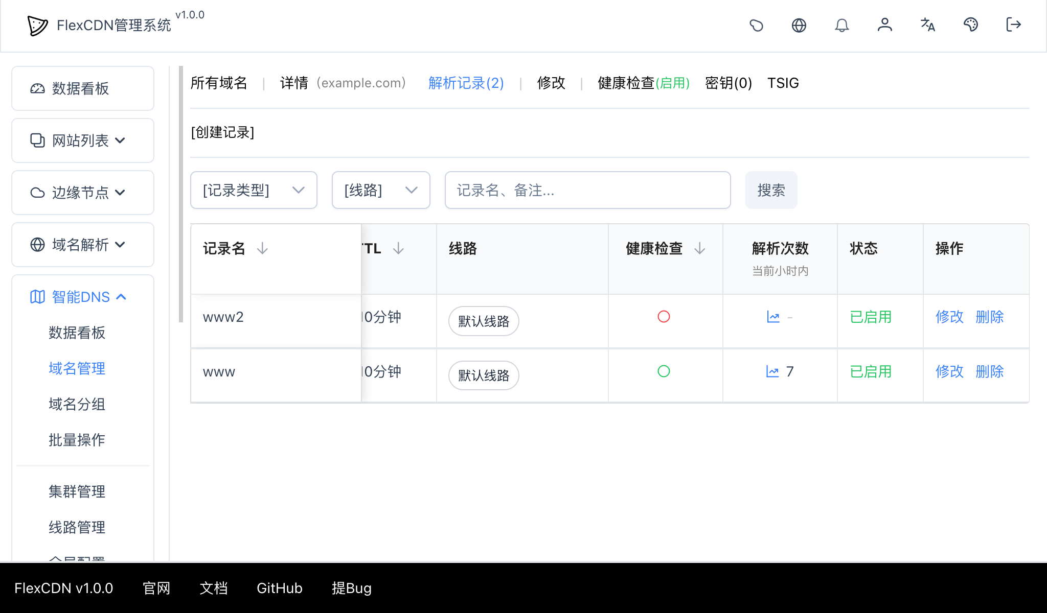 记录健康检查 - 文档 - FlexCDN官网